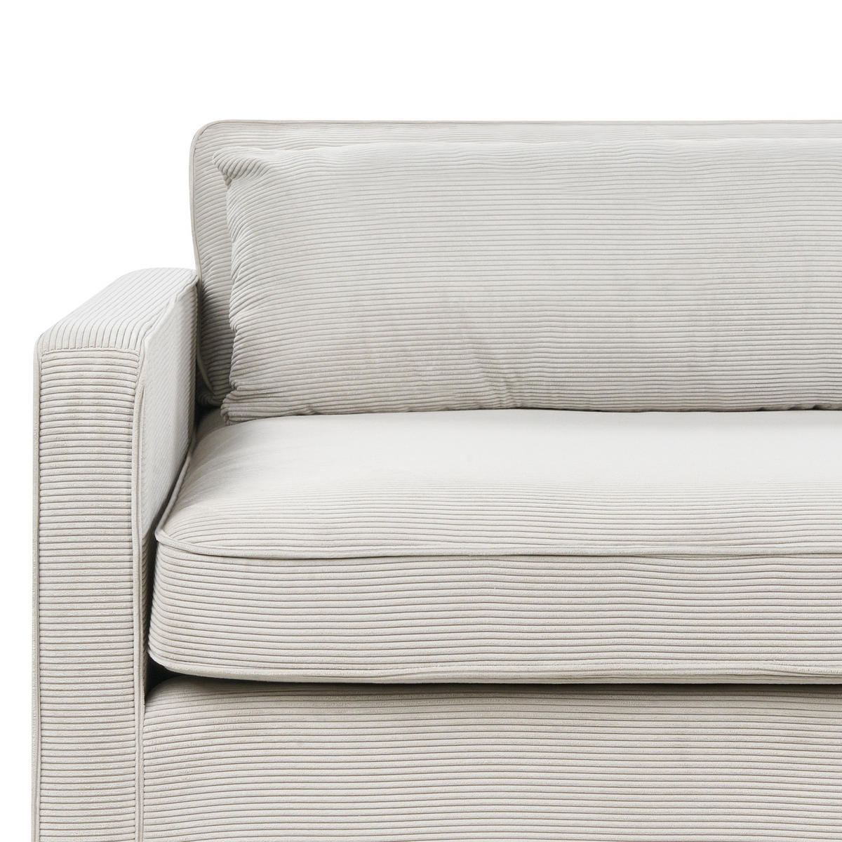 3-SITZER-SOFA Cord hellgrau Vinstra - Hellbraun/Grau, Textil (250/80/125cm) - Beliani