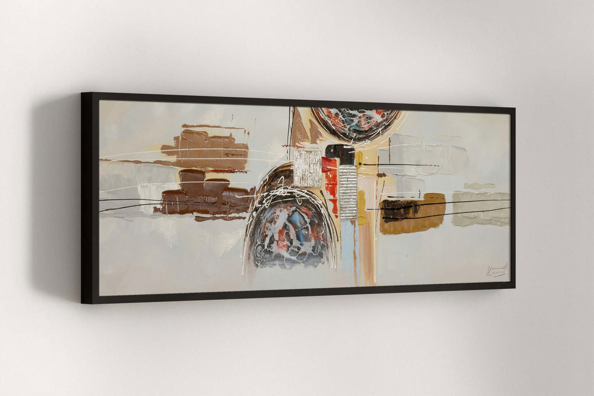 ACRYLBILD HANDGEMALT 150/50 cm - Braun, Holz/Textil (150/50cm) - KUNSTLOFT