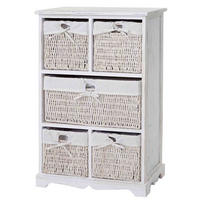 KOMMODE 5 SCHUBLADEN SHABBY-LOOK Cremeweiß - Weiß, Holz (60/90/30cm) - MCW