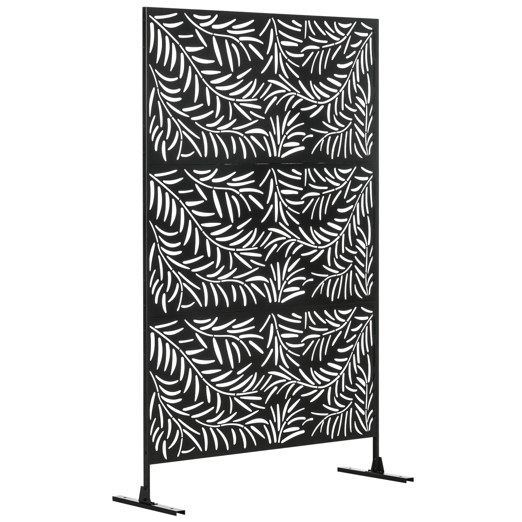GARTENSICHTSCHUTZ, Stahl, Schwarz - Schwarz, Metall (45/198cm) - Outsunny