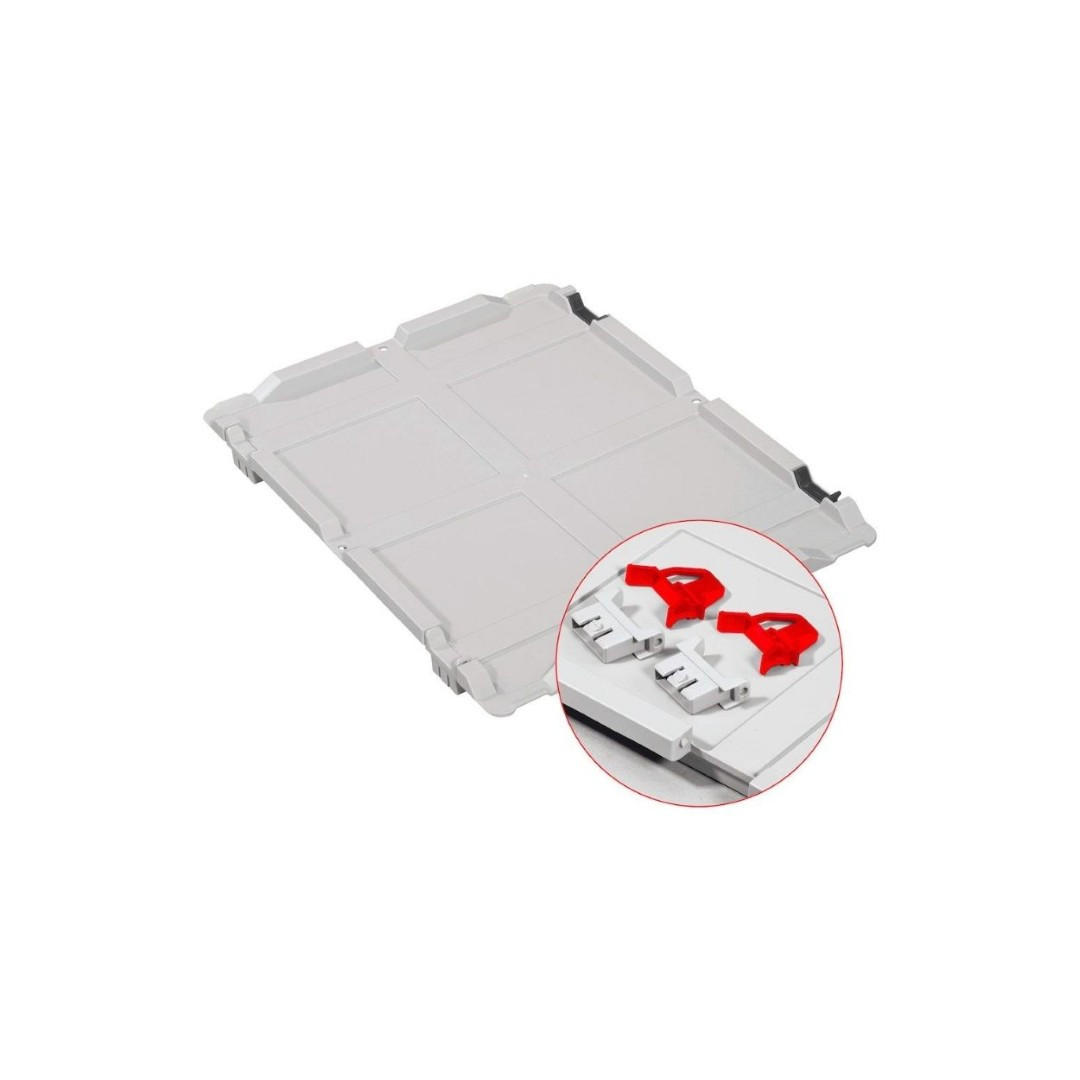 EUROBOX 4x Nextgen Economy Mit Scharnierdeckel Grau/Rot Griffe Geschlossen 30 Liter - Rot, Kunststoff (30/32/40cm) - PROREGAL