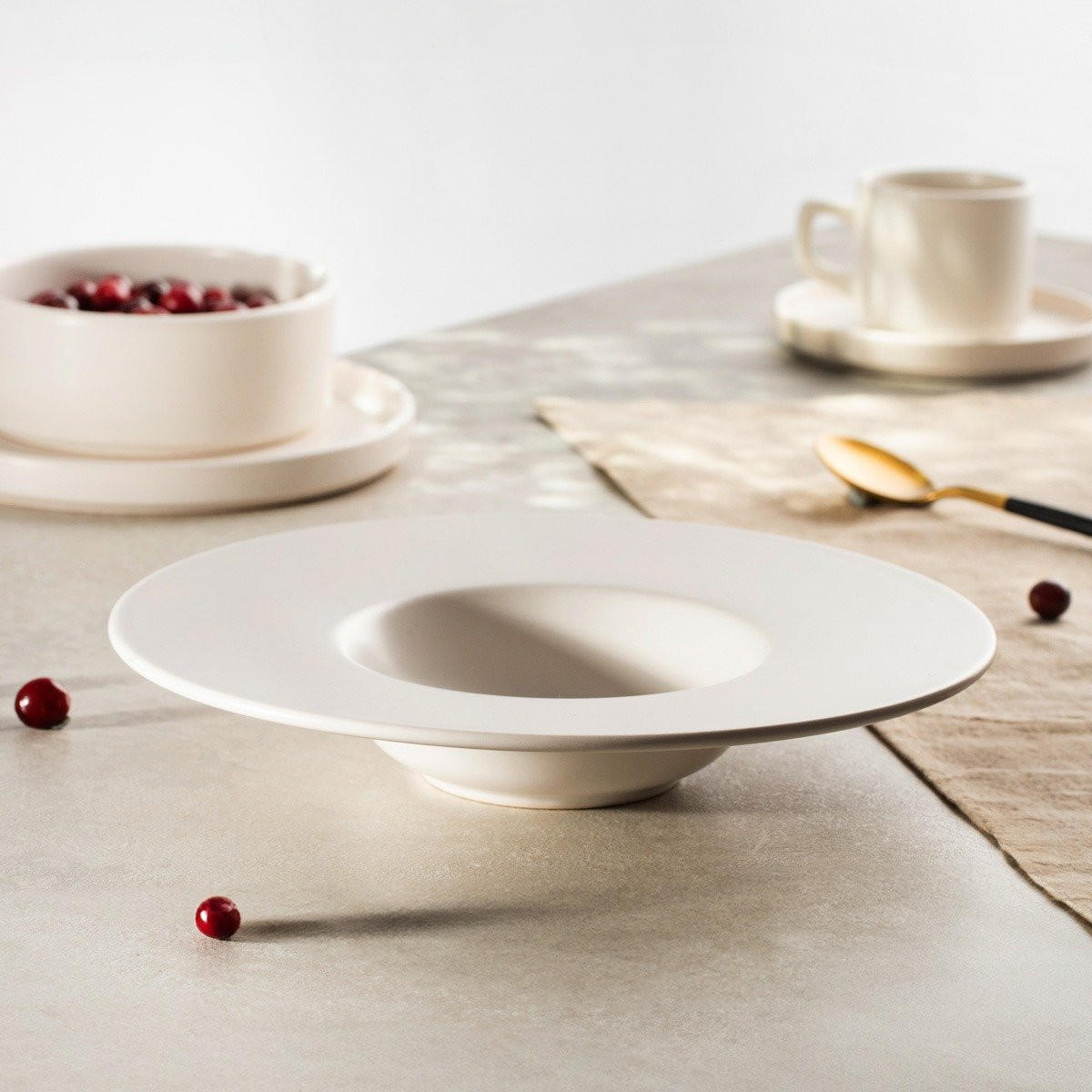 NUDELTELLER Famelio weiß 28 cm 6er-Set - Weiß, Keramik (28cm) - Homla