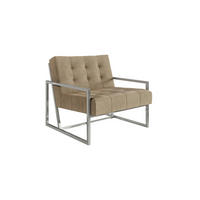 LOUNGESESSEL Duban Beige Samtstoff - Beige/Silberfarben, Holz/Textil (84/81/89cm) - S-Style Möbel