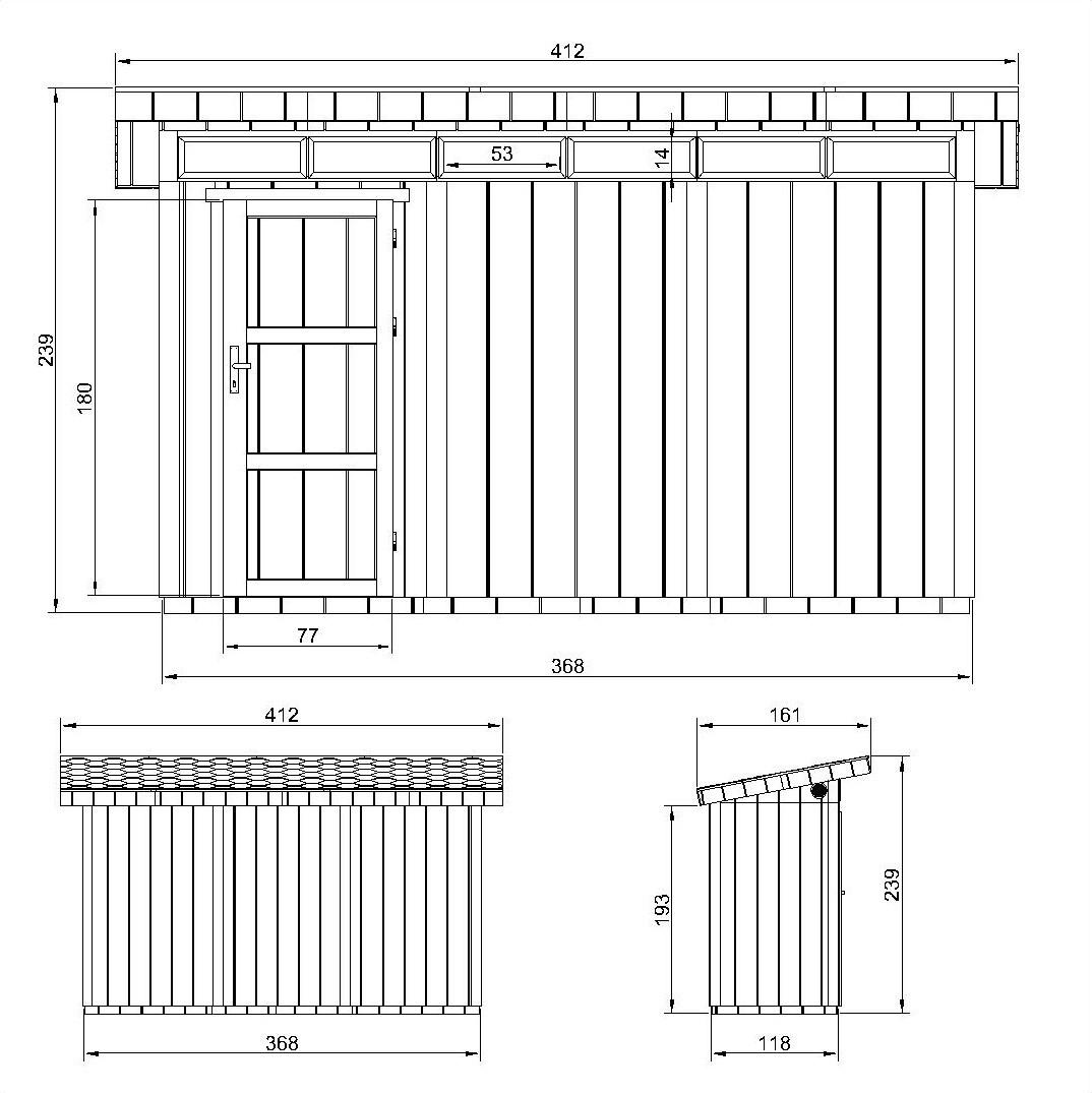 HOLZ-GARTHENHAUS basis LP SmartSide 4,3m² mit B161xL411xH239 cm - M902 - CAVERN STEEL - Dunkelgrau, Holz (412/239/161cm) - Timbela
