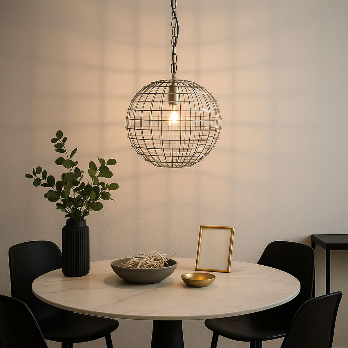 HÄNGELEUCHTE Gitterschirm Silber - Silberfarben, Metall (30/30/108cm)