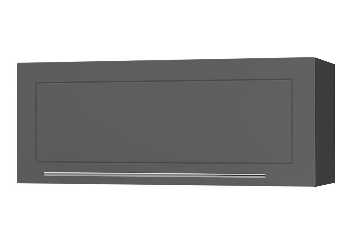 KLAPPHÄNGESCHRANK Kvantum W4B/90-AV Graphit Matt / Schwarz Matt 90 / 32,5 / 36cm - Schwarz/Graphitfarben, Holz/Holzwerkstoff (90/36/32.5cm) - Feldmann-Wohnen