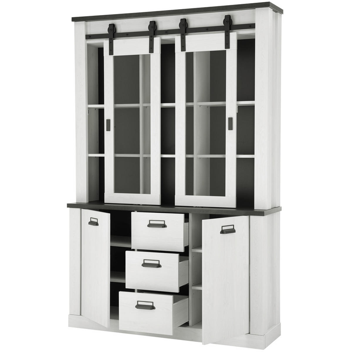 BUFFET Shelton-61 - Weiß, Holzwerkstoff (133/201/38cm) - Lomado