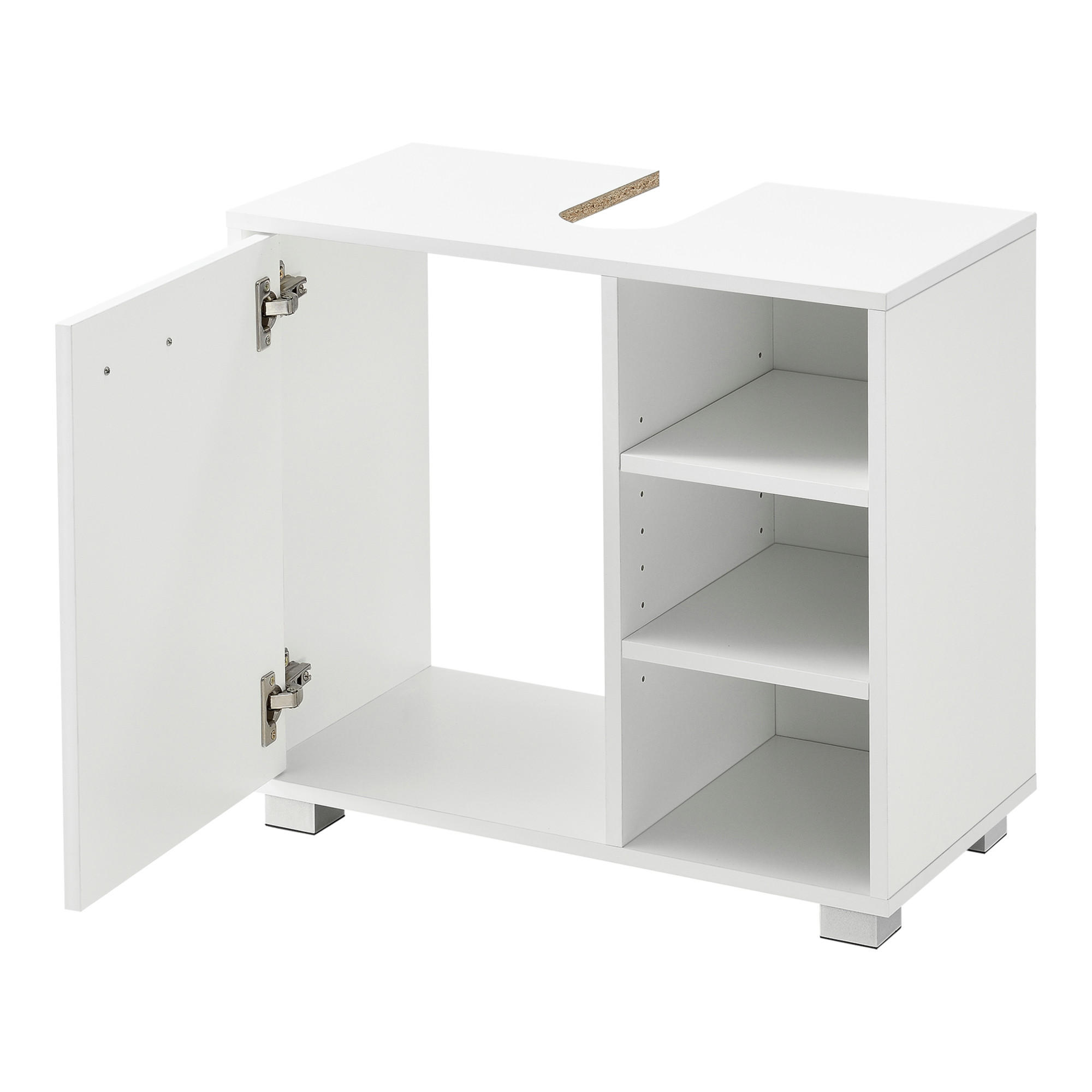 WASCHBECKENUNTERSCHRANK Narvik - Weiß, Holzwerkstoff (60/55.6/31cm) - [en.casa]