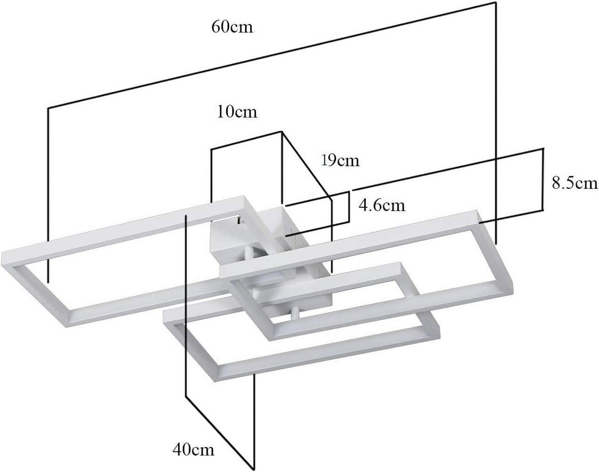 LED-DECKENLEUCHTE Irmgard 60/40/8.5 cm - Weiß, Metall (60/40/8.5cm) - Nettlife