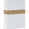 HIGHBOARD Rimini Weiß / Artisan Eiche 90 / 40 / 129,4cm - Weiß/Braun, Holz/Holzwerkstoff (90/130/40cm) - Feldmann-Wohnen