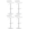 BARHOCKER 4er Set höhenverstellbar Weiß JUTO - Kunststoff, 68,5-94x43x44cm - Weiß, Kunststoff/Metall (43/75/44cm) - DELUKE