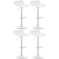 BARHOCKER 4er Set höhenverstellbar Weiß JUTO - Kunststoff, 68,5-94x43x44cm - Weiß, Kunststoff/Metall (43/75/44cm) - DELUKE