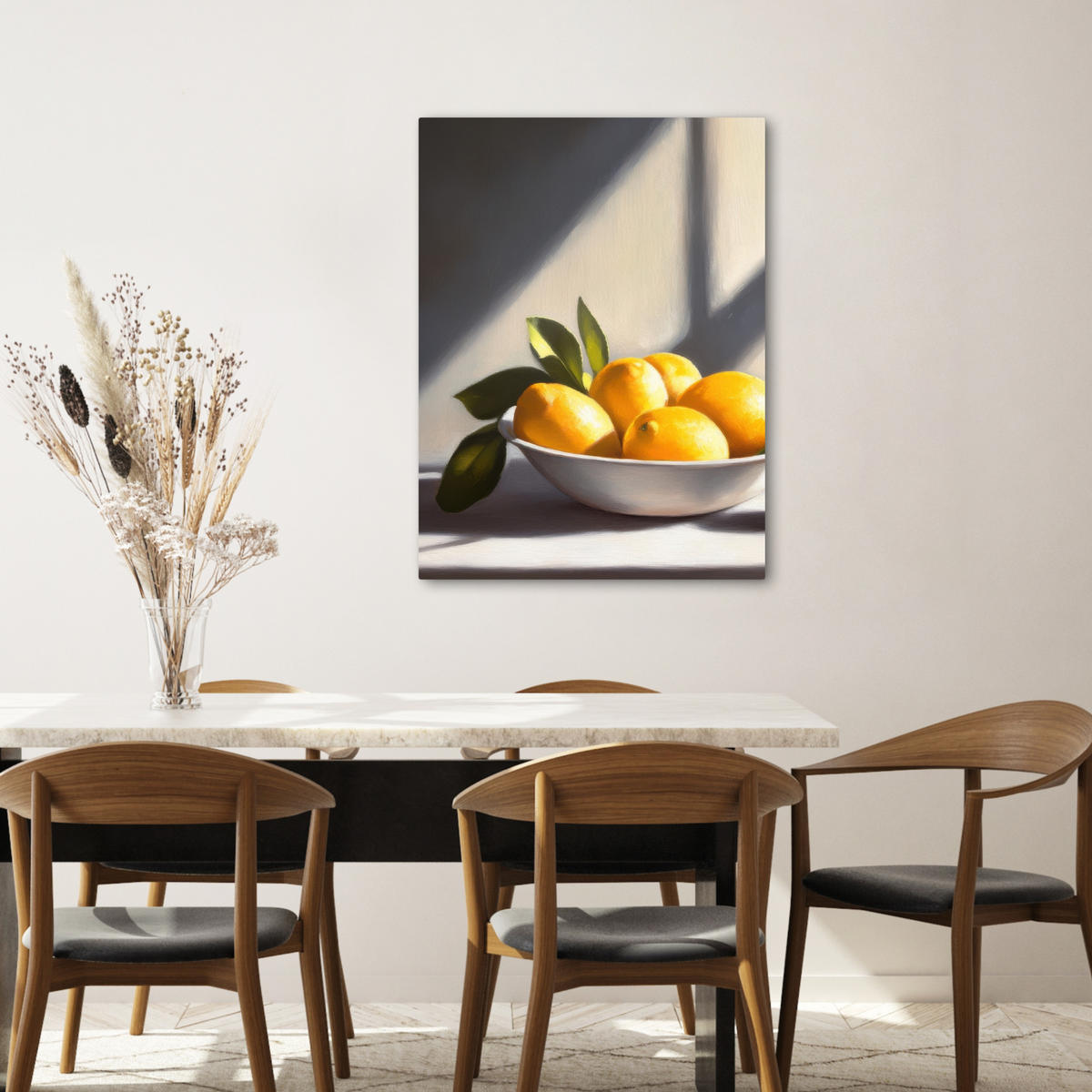 LEINWANDBILD Zitronen - Stilleben - Gelb 60x80 cm - Gelb, Textil (60/80cm) - MuchoWow