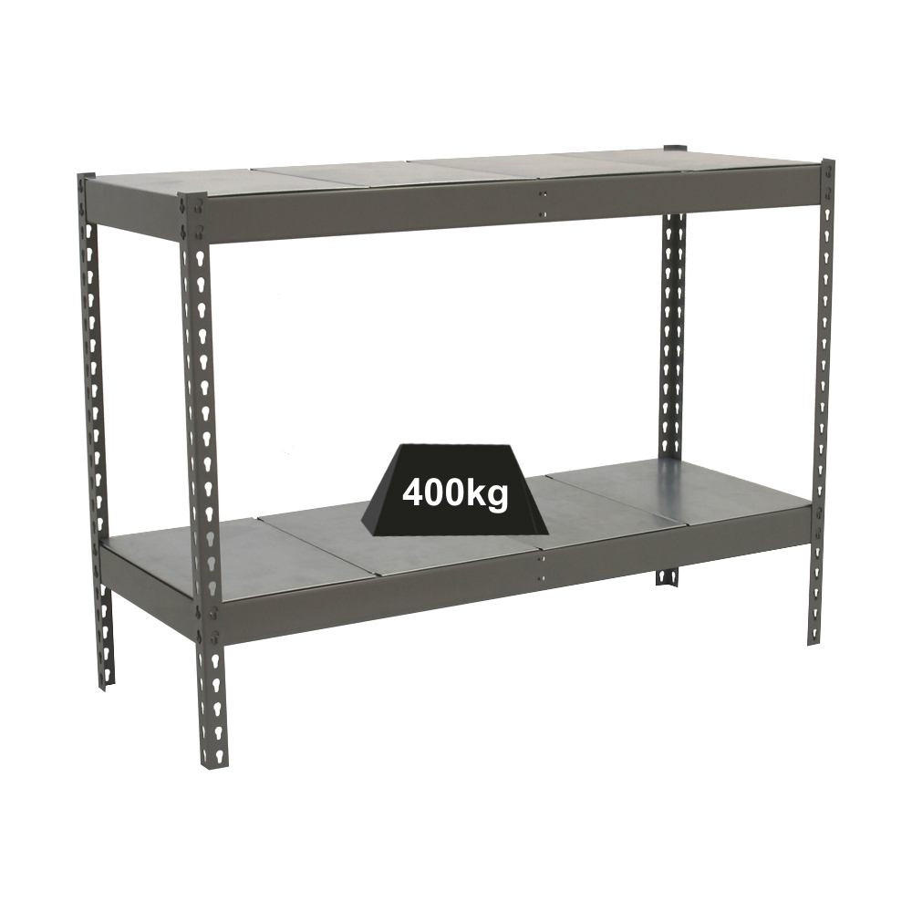 SCHWERLASTREGAL MINI METAL YETI TWO | HxBxT 90x120x45cm | Fachlast 400kg | Grau - Grau, Metall (120/90/45cm) - PROREGAL