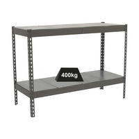 SCHWERLASTREGAL MINI METAL YETI TWO | HxBxT 90x120x45cm | Fachlast 400kg | Grau - Grau, Metall (120/90/45cm) - PROREGAL