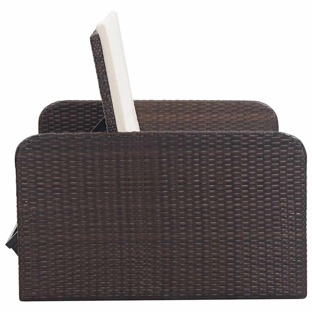 GARTEN-LOUNGE-SET 2Er Set Mit Auflagen Poly Rattan Braun - Braun, Kunststoff - vidaXL