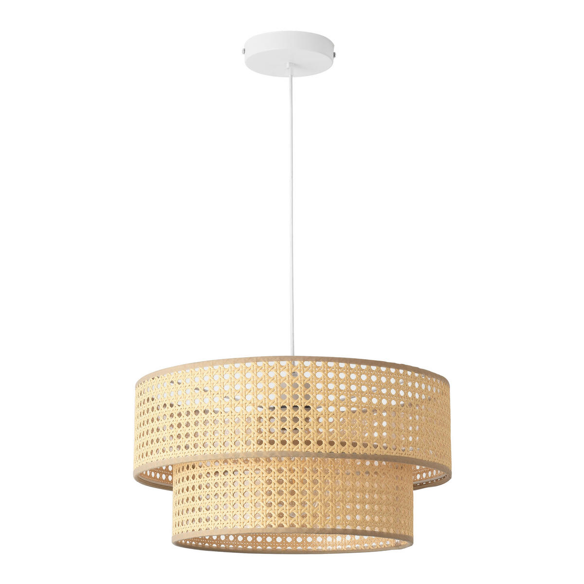 HÄNGELEUCHTE Ascot - Beige/Weiß, Kunststoff/Metall (40/40/160cm) - lux.pro