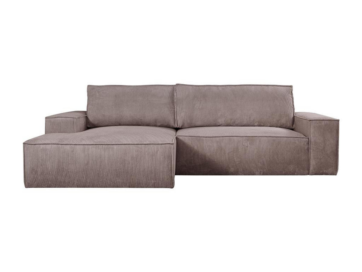 ECKSOFA mit Schlaffunktion - Ecke Links - Cord - Malve - AMELIA - Lila, Textil (167/267cm) - Vente-Unique
