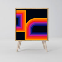 SIDEBOARD BLINDED BY THE LIGHTS, Eichefarben, 57,5x42x77,5 cm, Schräge Buchenholzfüße - Eichefarben/Buchefarben, Holzwerkstoff/Buchenholz (57.5/77.5/42cm) - SpaceRebels