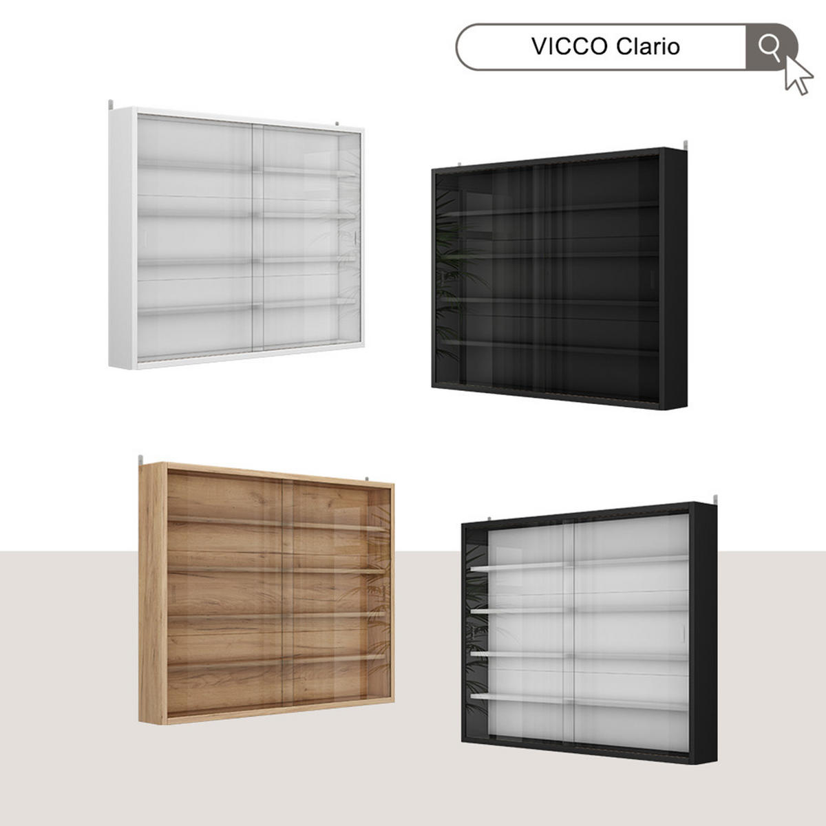 NÁSTENNÁ VITRÍNA Showla Sonoma So 4 policami - dub sonoma, kompozitné drevo (80/60/10cm) - Vicco