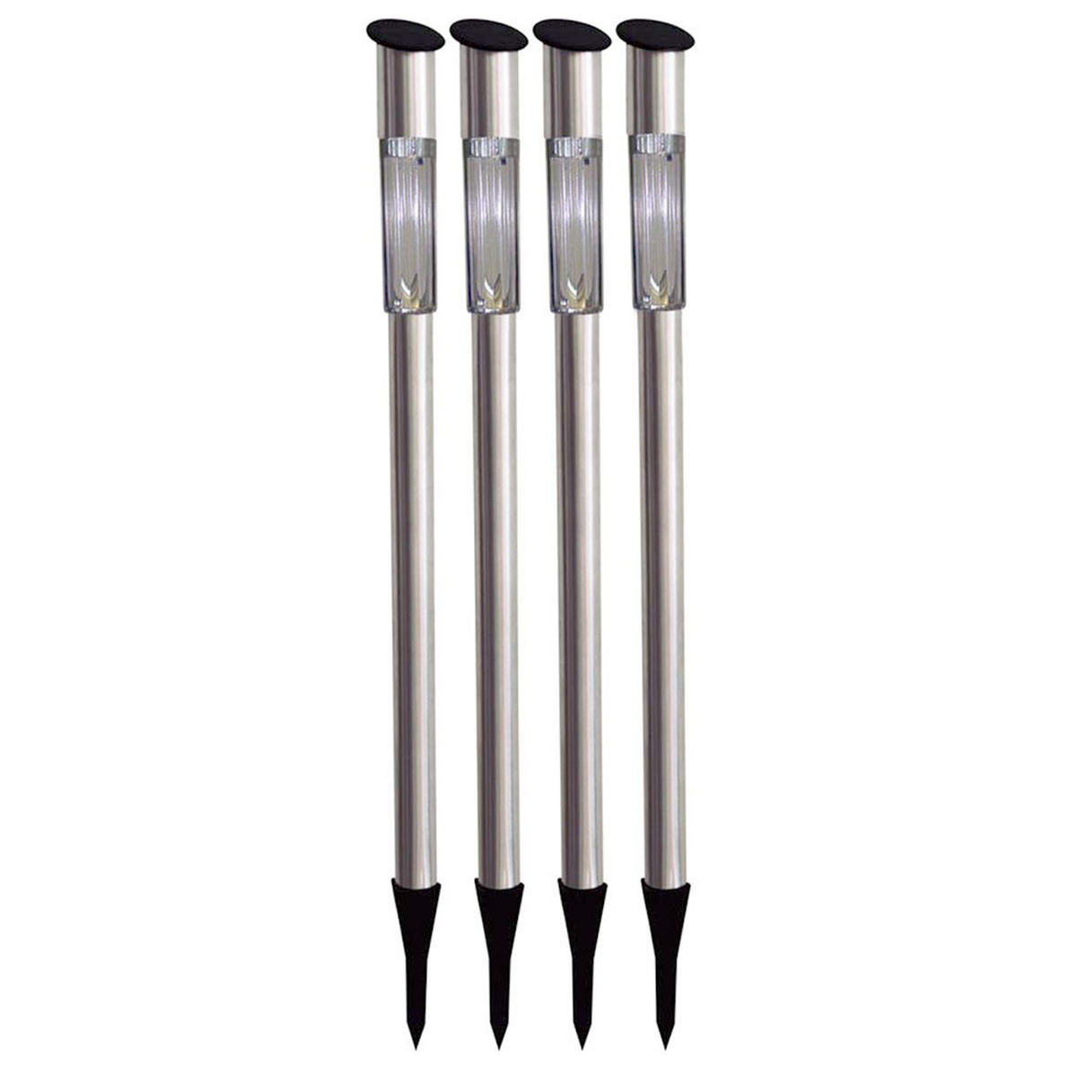 LED AUSSENLEUCHTE Solar Edelstahl Silber 7er Set - Silberfarben, Metall (5/5/70cm) - Globo Lighting