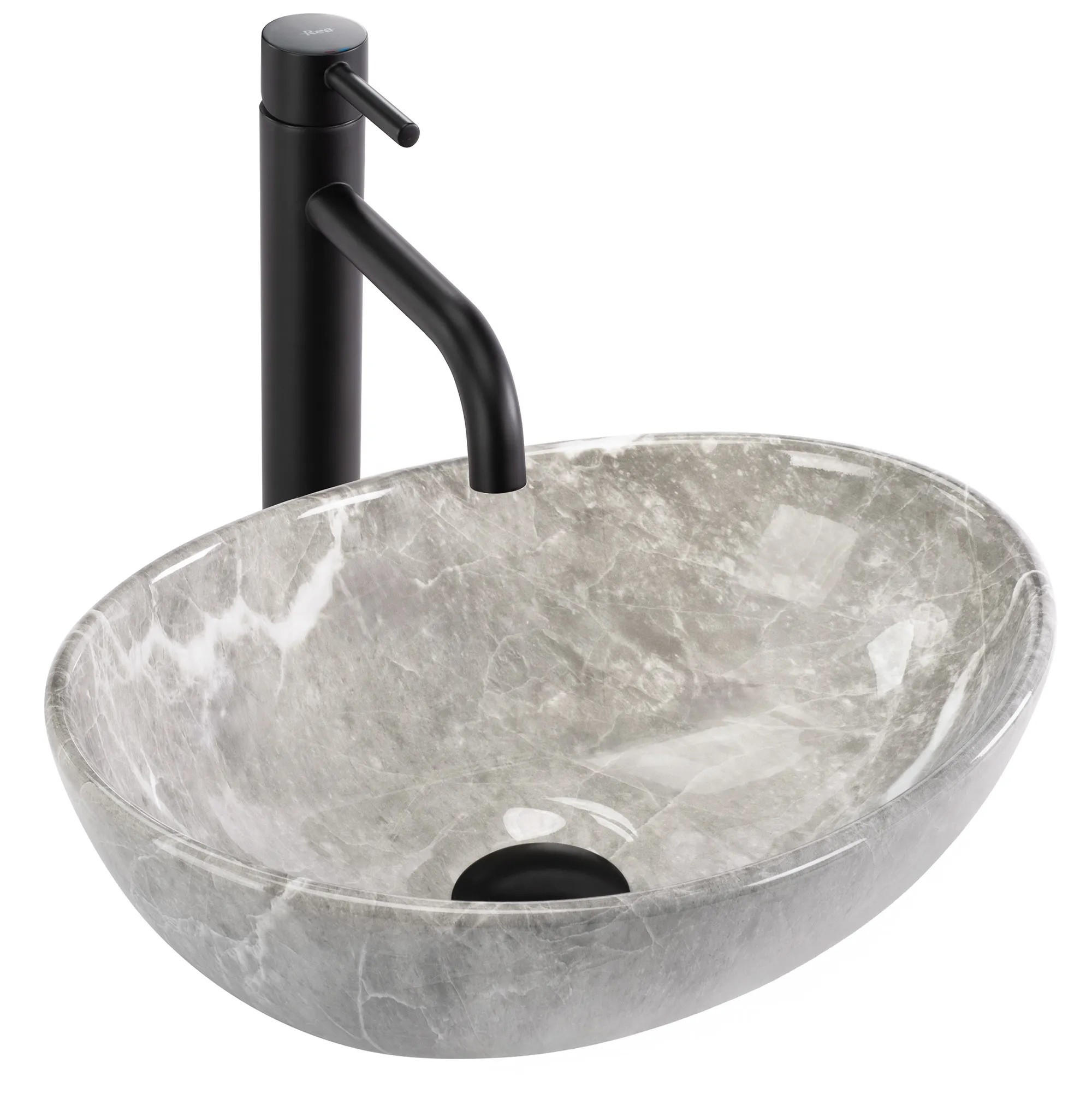AUFSATZWASCHBECKEN SOFIA MINI GRIGIO 35/26/12,5 cm - Grau, Keramik (35/12.5/26cm) - REA