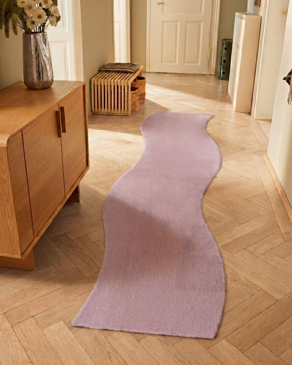 TEPPICH Hellviolett 80/300 cm Tangra - Violett, Kunststoff (80/300cm) - Beliani