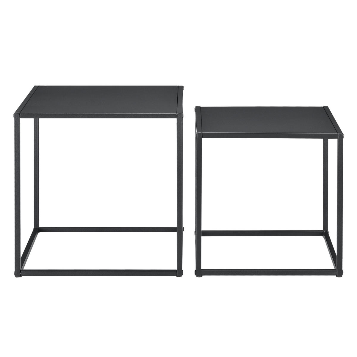 BEISTELLTISCH Morsum im 2er Set - Schwarz, Metall (40/40/40cm) - [en.casa]