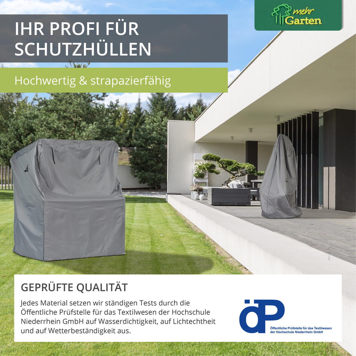 GARTENBANK ABDECKUNG SHP-20146 - Grau, Kunststoff (183/91/75cm) - mehr Garten