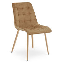 STUHL Braun 49x60 cm SPLIT Samtbezug - Braun, Metall (49/56/60cm)