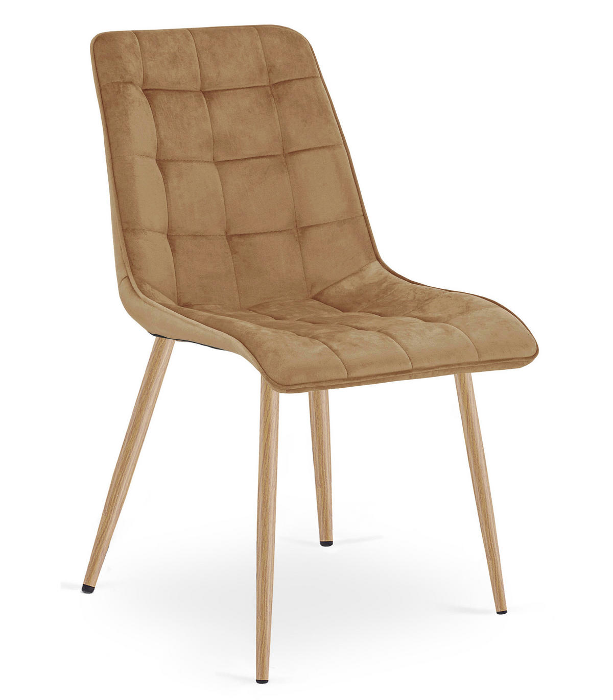 STUHL Braun 49x60 cm SPLIT Samtbezug - Braun, Metall (49/59/60cm)