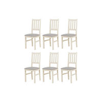 STUHL Bos 4 (6er Set) - Grau/Cappuccino, Holz (43/94/40cm) - Leaf Design