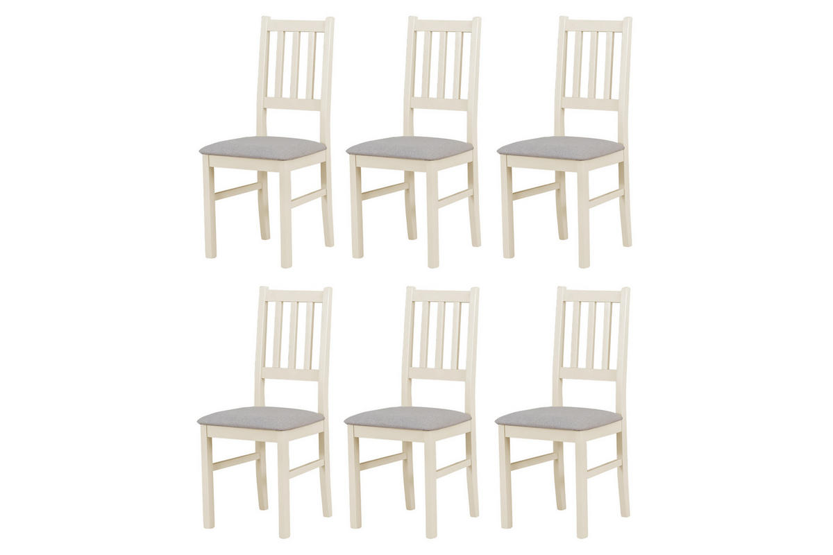 STUHL Bos 4 (6er Set) - Grau/Cappuccino, Holz (43/94/40cm) - Leaf Design