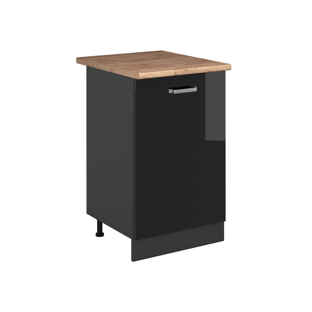 KÖKSUNDERSKÅP R-Line, Svart högblank/antracit, 50 cm Auksinis ąžuolas stalviršis Svart högglans, Antracit 81.6/50/60 cm
