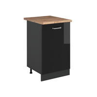 DULAP DE BAZĂ DE BUCĂTĂRIE R-Line, Negru lucios ridicat/antracit, 50 cm стільниця Золотий дуб - negru cu luciu intens/antracit, compozit lemnos (50/81.6/60cm) - Vicco