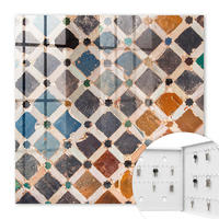 SCHLÜSSELBOX Weiß 30x30 cm – Türöffnung nach rechts - Farbenfrohes Mosaik - Blau, Metall (30/30/5cm) - TULUP