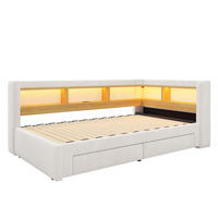AUSZIEHBETT 90/180/200 cm, DE-41720, in Beige - Beige, Metall (90/200cm) - ComfortXL