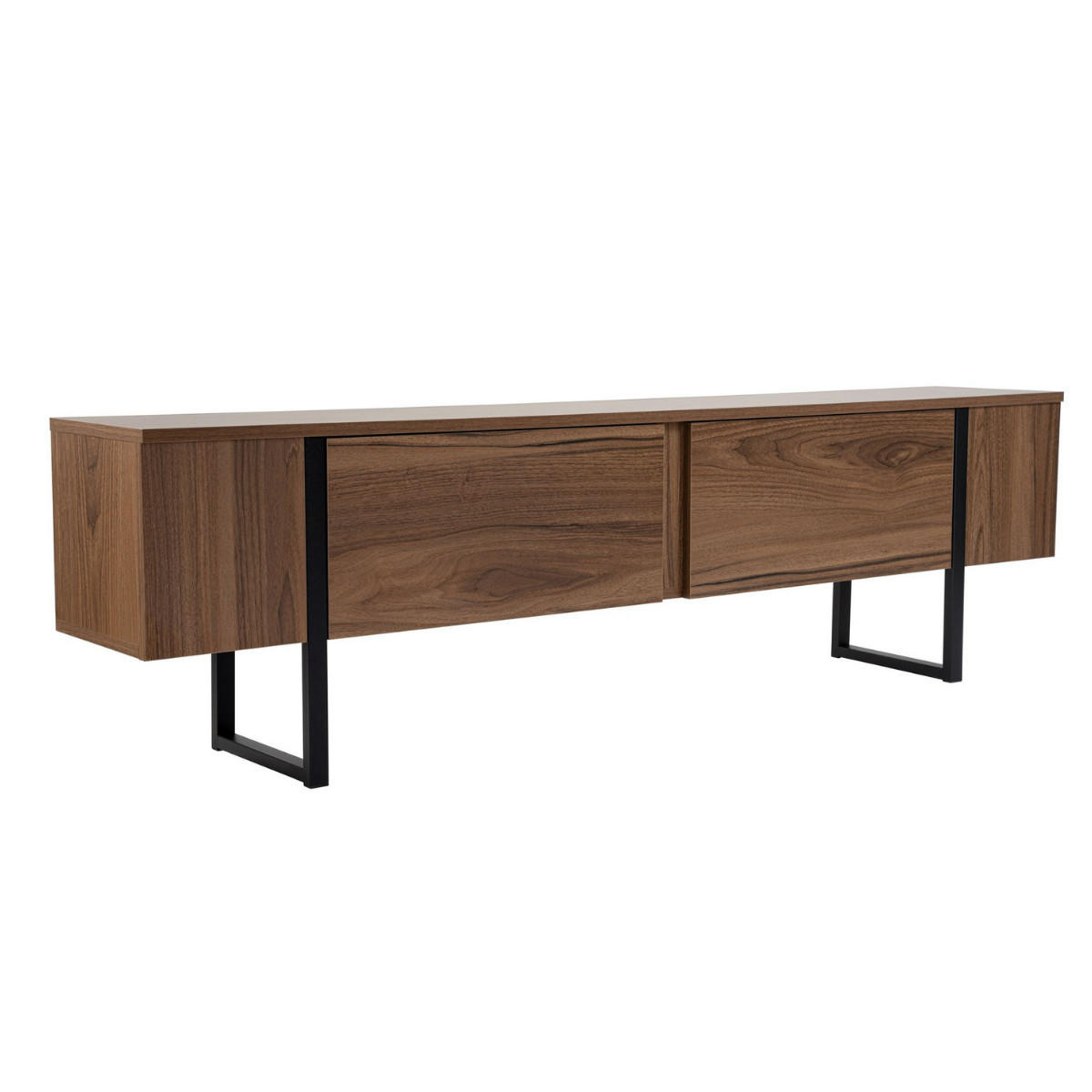 TV-MÖBEL mit 2 klapptüren - serenity 180/29,5/50 cm - Schwarz, Holzwerkstoff (29.5/50/180cm) - Calicosy