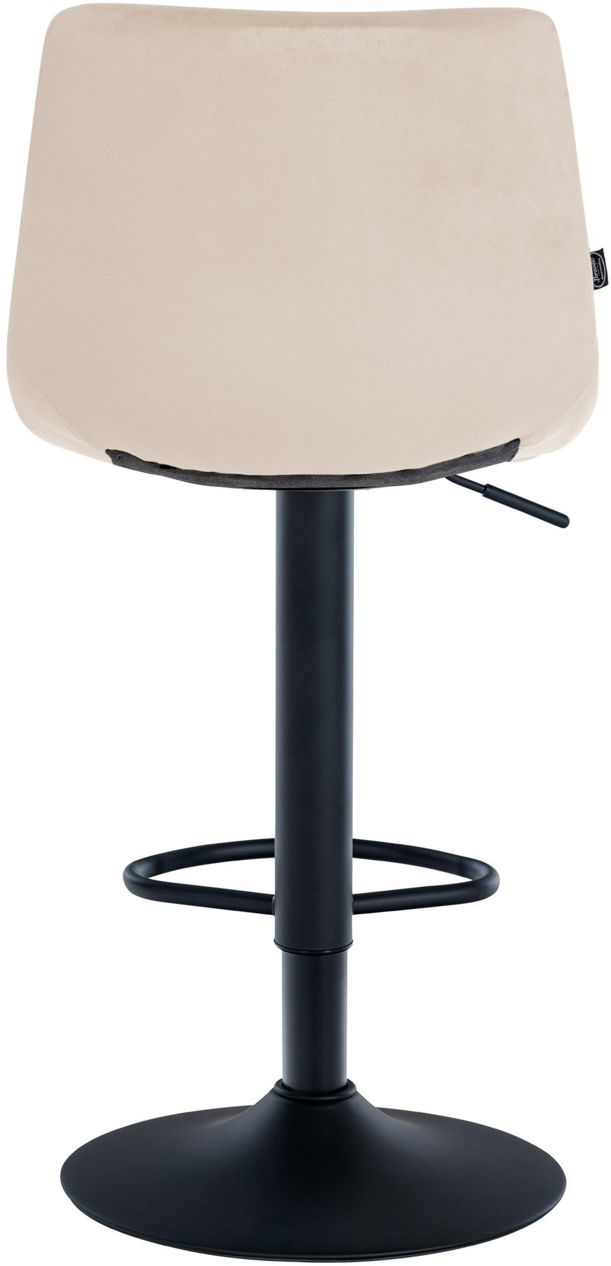 BARHOCKER James Samt schwarz creme - Creme/Schwarz, Textil/Metall (43/108.5/46.5cm) - TPFLiving