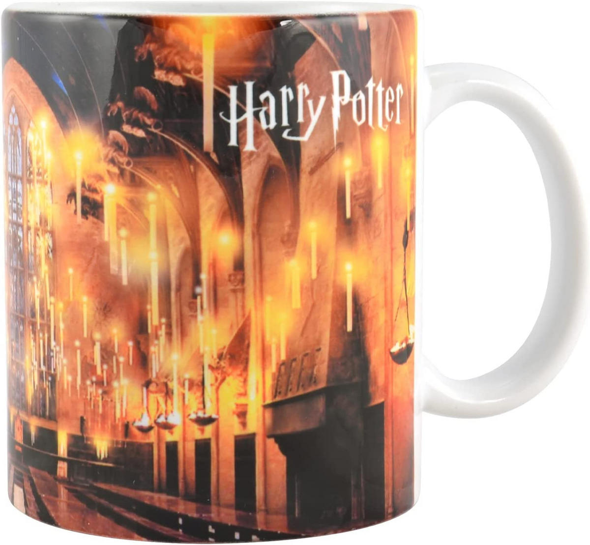 KAFFEEBECHER Harry Potter Hogwarts Große Halle Orange 320 ml - Orange, Keramik (0.32L) - United Labels