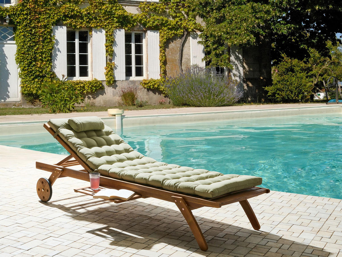 LIEGENAUFLAGE Hellgrün 56/192 cm Cesana Premium - Hellgrün, Textil (192/5/56cm) - Beliani