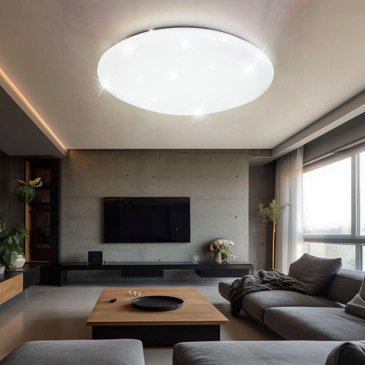 LED DECKENLEUCHTE ATREJU I Weiß Metall Acryl - Weiß, Metall (50/50/14cm)