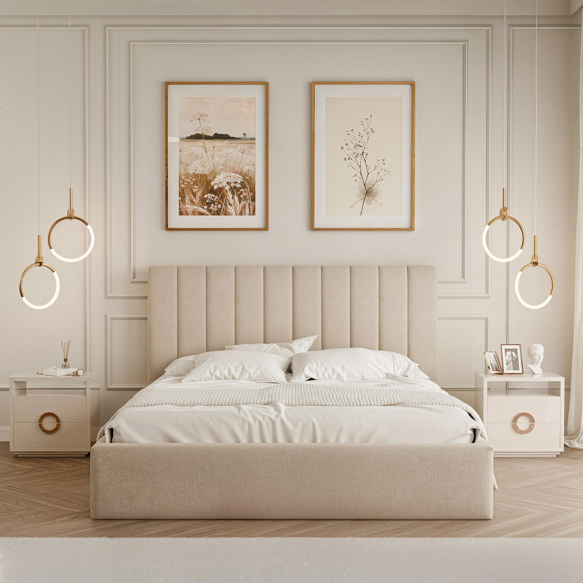 POLSTERBETT NOE 160/200 cm Bettkasten, Beige - Beige, Holzwerkstoff/Textil (160/200cm) - Idohome