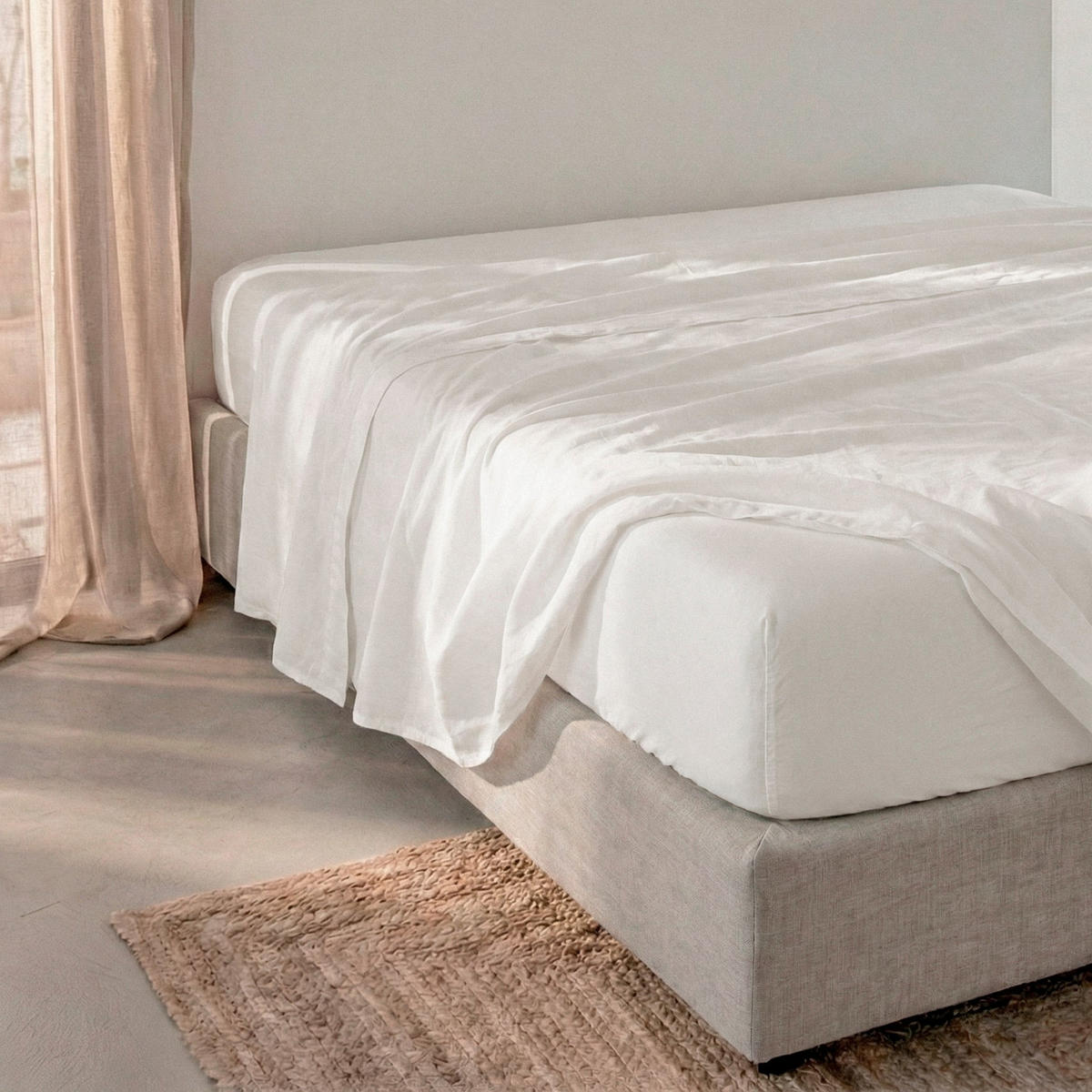 SPANNBETTLAKEN Basic percal Weiss 105x200x32 cm (Bett 105) - Weiß, Textil (105/200cm) - Happy Friday
