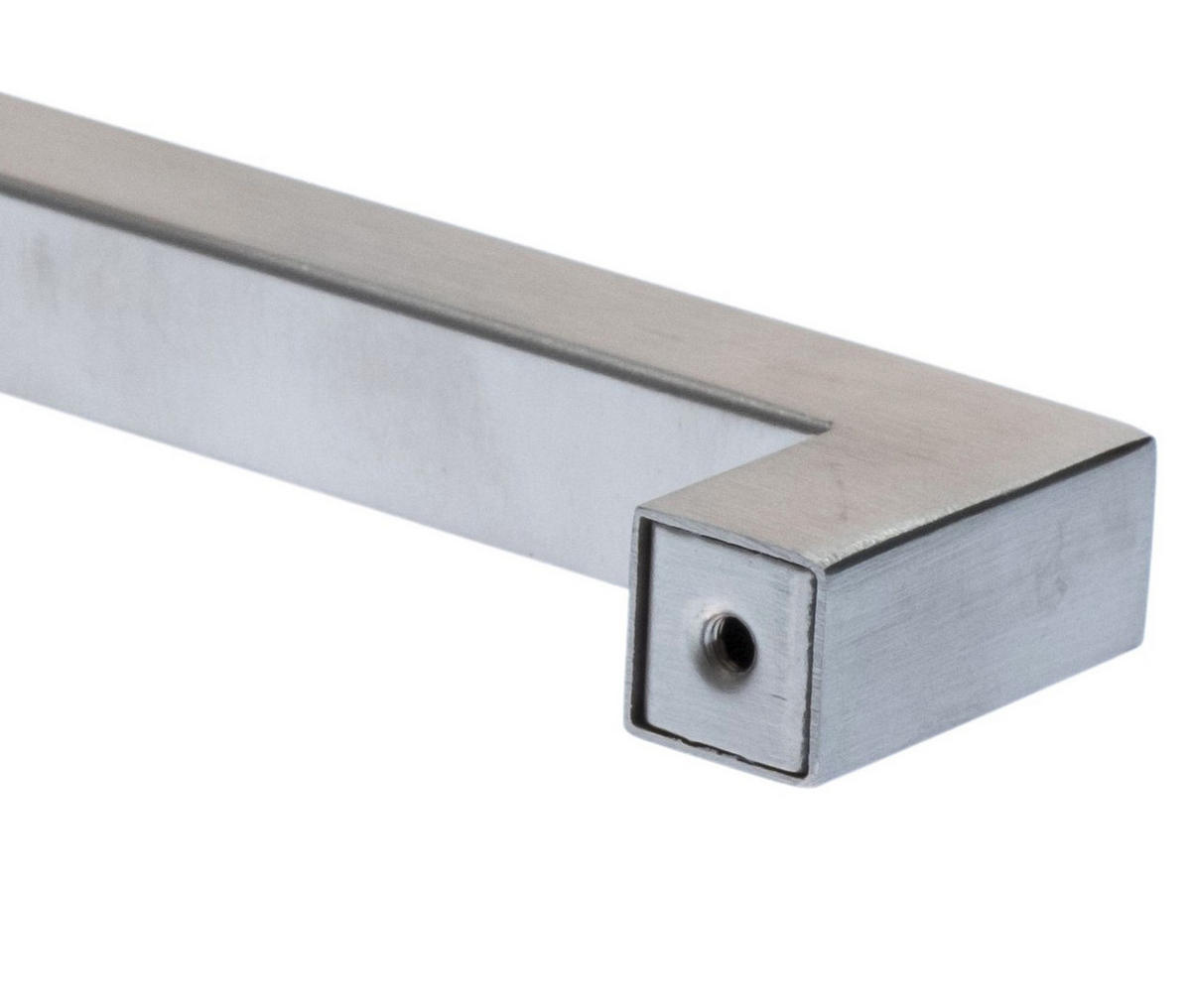 MÖBELGRIFF BA 200mm, Küchengriff Edelstahl gebürstet, Schrankgriff - Silberfarben, Metall (1.5/3.5/21.5cm)