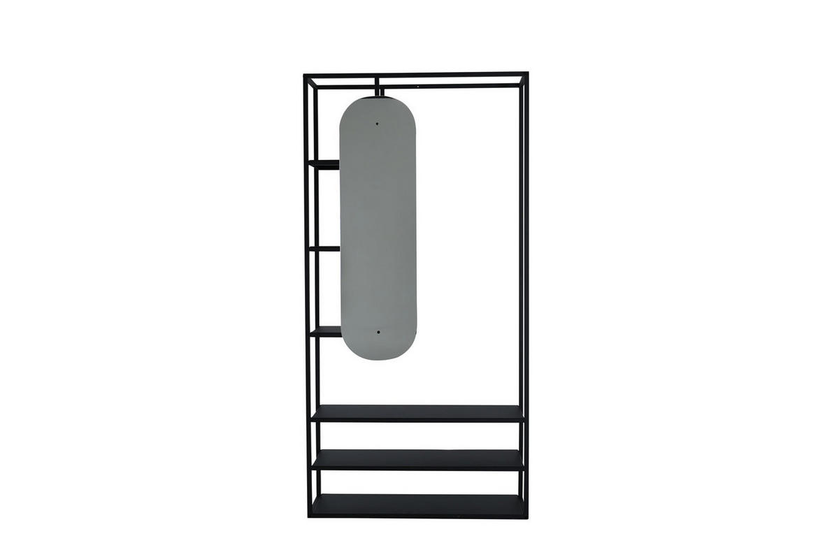 GARDEROBE Schwarz - Schwarz, Holzwerkstoff (100/200/30cm) - ebuy24