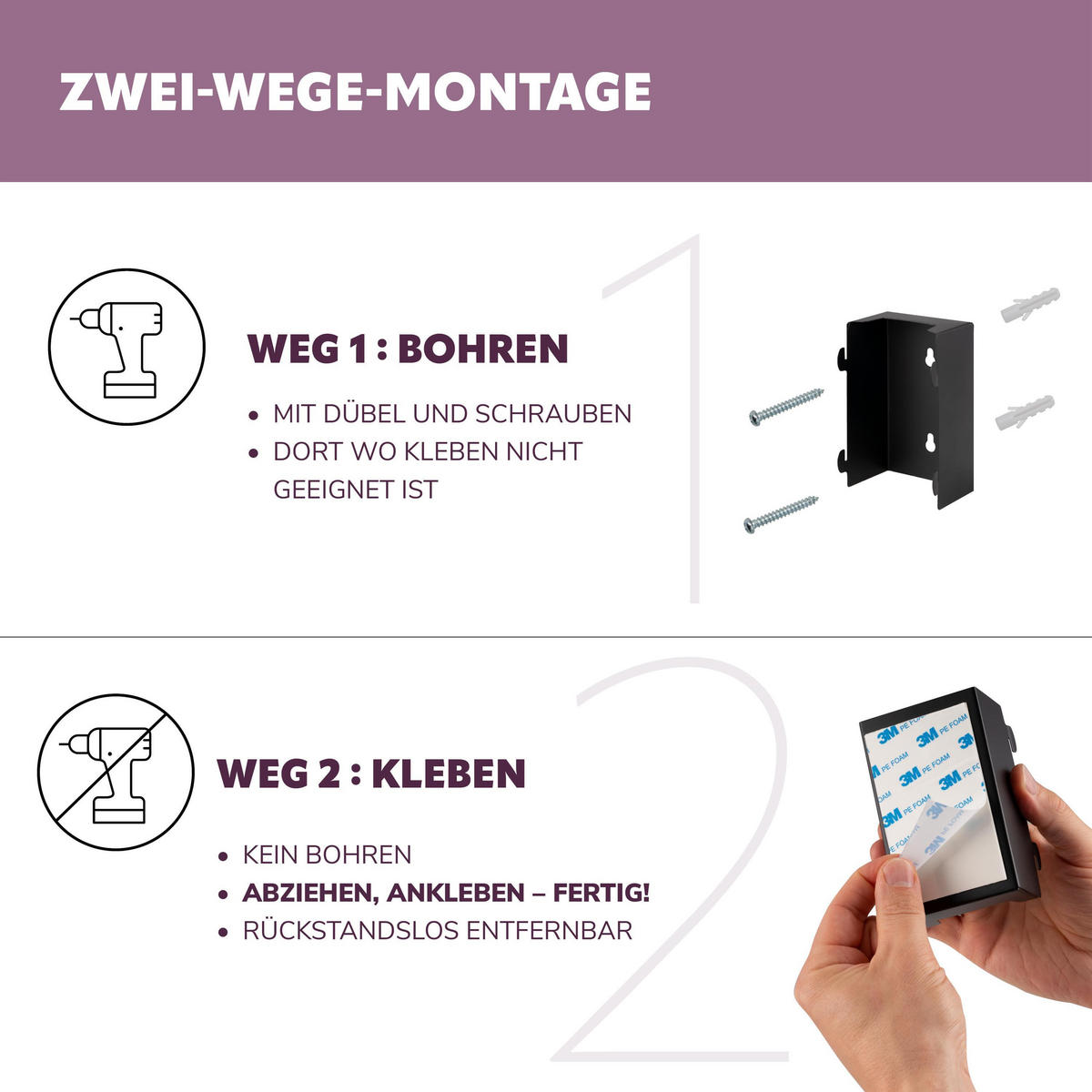 WAND-KOSMETIKEIMER, schwarz - Schwarz, Metall (16/24/23cm) - bremermann