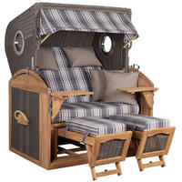 STRANDKORB XL Schillig Bullauge - Braun/Grau, Metall (142/170/95cm) - Mr. Deko