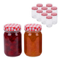 SET zavařovacích sklenic - průhledná, kov/sklo (0.4L) - Relaxdays