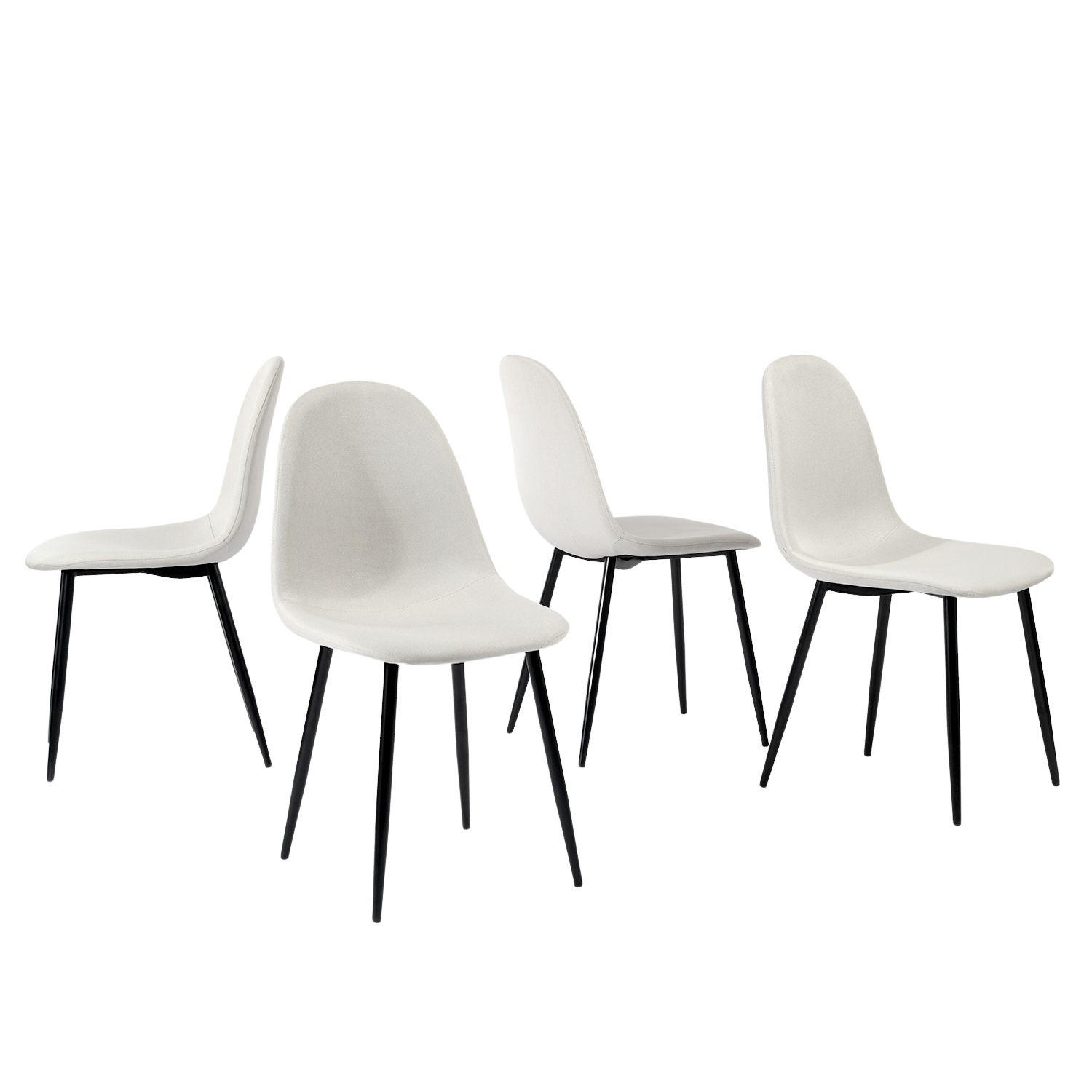 ESSZIMMERSTUHL 4er-Set Stoffbezug & Metallbeine - Beige/Schwarz, Holzwerkstoff/Textil (41/85/42cm) - Urban Meuble
